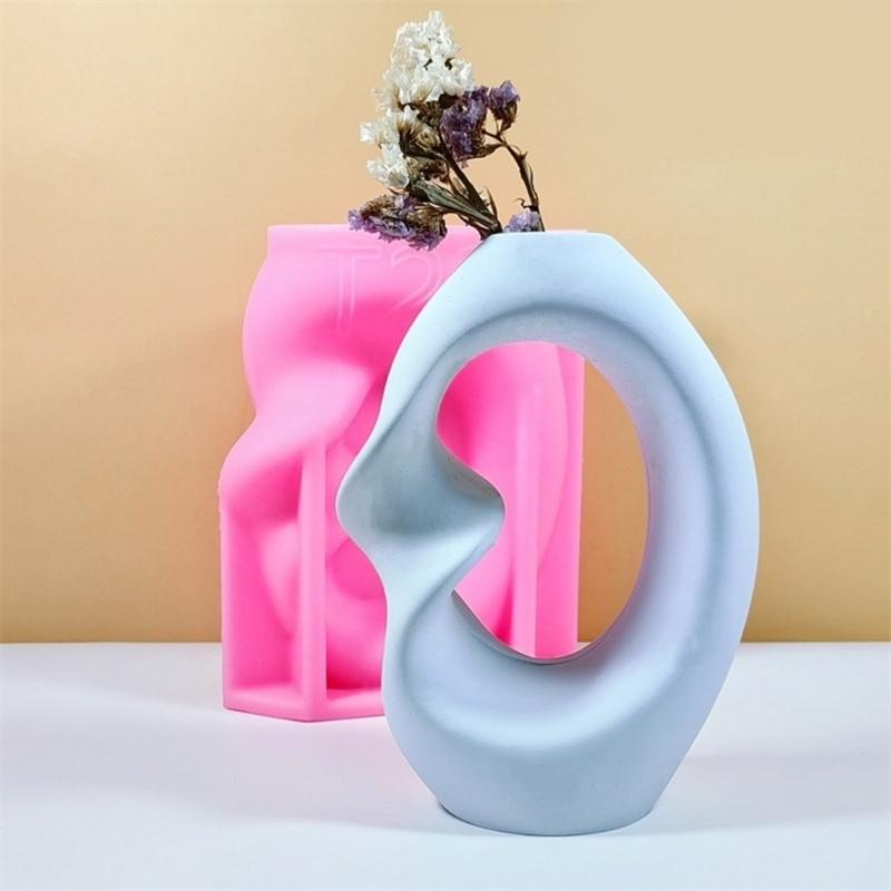 Minimalist Art Vase Silicone Mold Unique Home Decors Pieces Creating Mould Unique Nordic Style Vase Silicone Mold