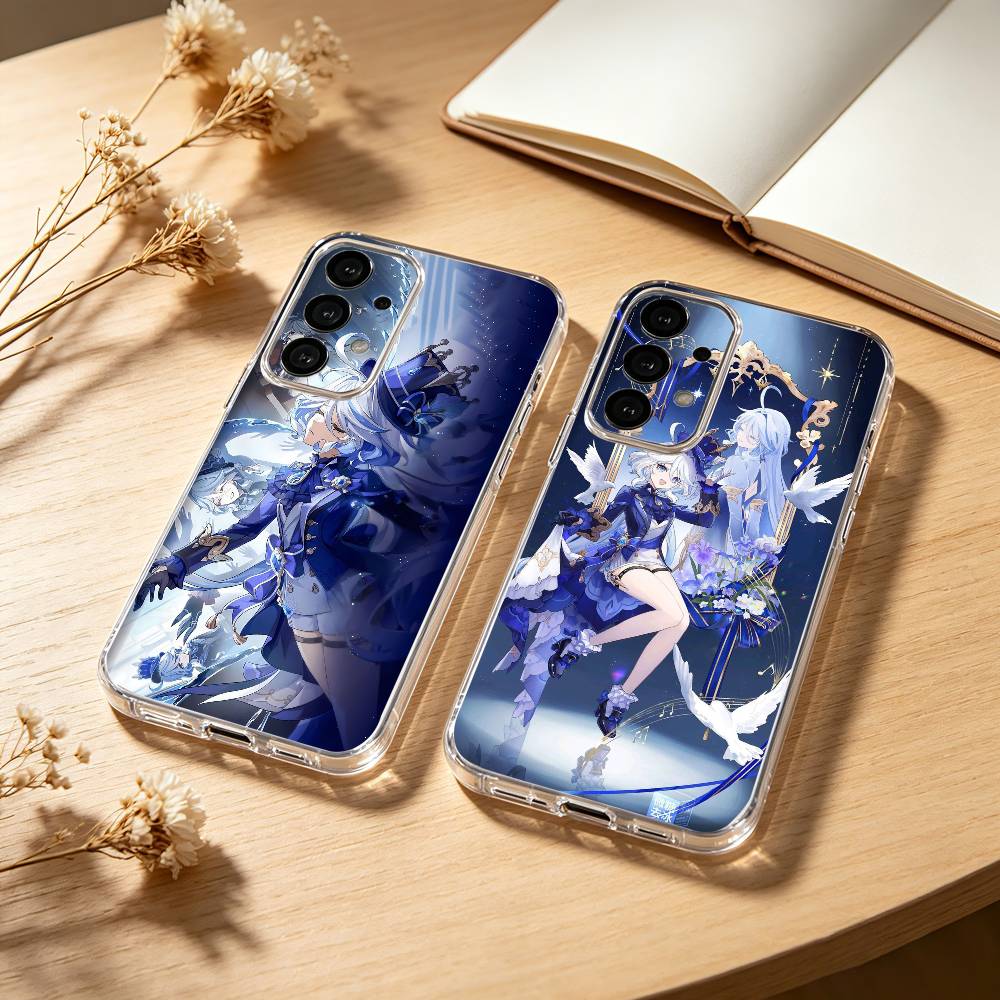 G-Genshin Impact F-Furina Phone Case For Samsung S25,24,21,22,23,30,Ultra,20,Plus,Fe,Lite,Note Transparent Cover