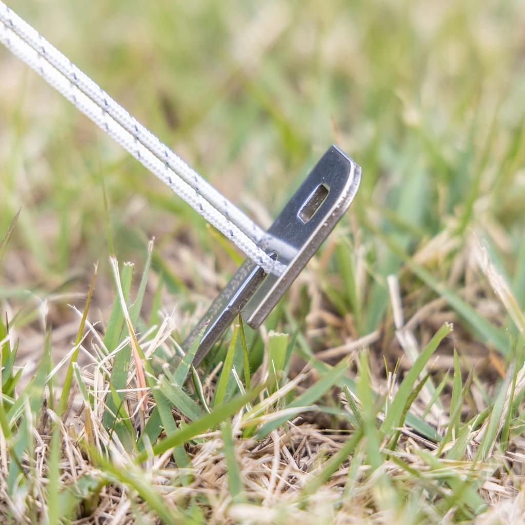 BUNDOK Hard Pegs ST 8PCS Stainless Set of Silver BD-203 Lightweight, Thin, Steel, 8,