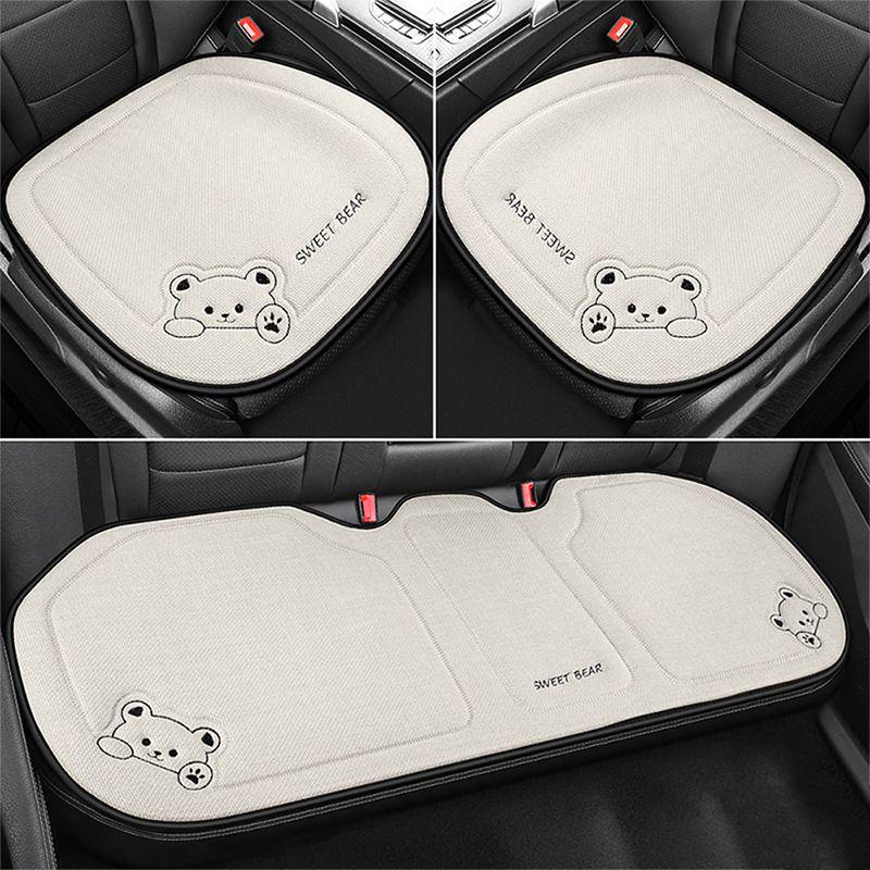 1Pcs Breathable Cartoon Bear Car Seat Cover Non-Slip Cushion for Women's Protection