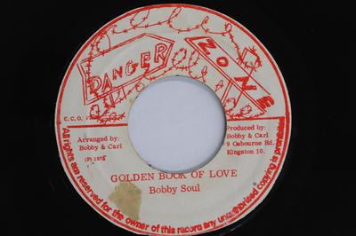 Disque 7 pouces BOBBY SOUL  Golden Book Of Love  Black Soul AUCUN ZONE DE DANGER 1975 Jamaïque Reggae Ska  Dub Occasion