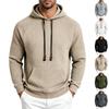 Men S Solid Color Loose Fit Long Sleeve Pullover Hoodie With Big Pockets