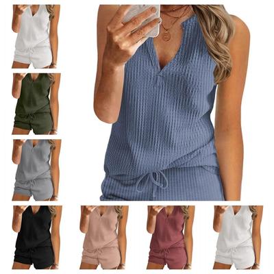 Ensemble de vêtements de sport décontractés et confortables pour femmes, couleur unie, tendance, pour le quotidien, le printemps et l'été