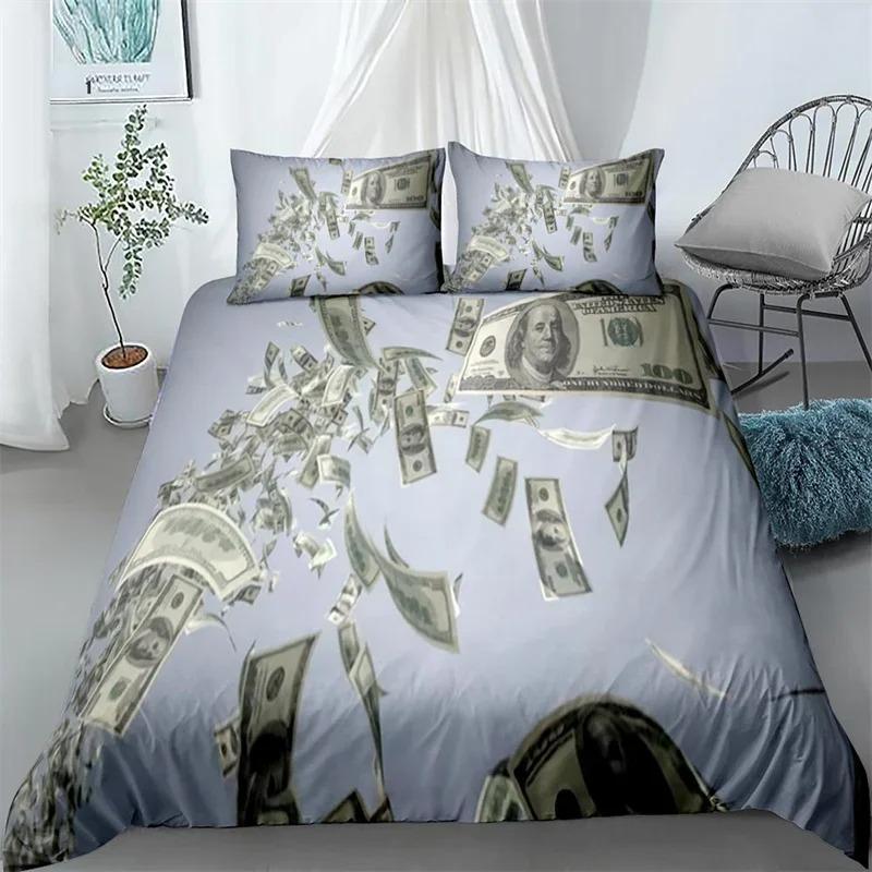Money Queen Duvet Cover Dollar Bills Bedding Set For Boys Girls Teens Decor Microfiber The Ben Franklin Portrait Comforter Cover