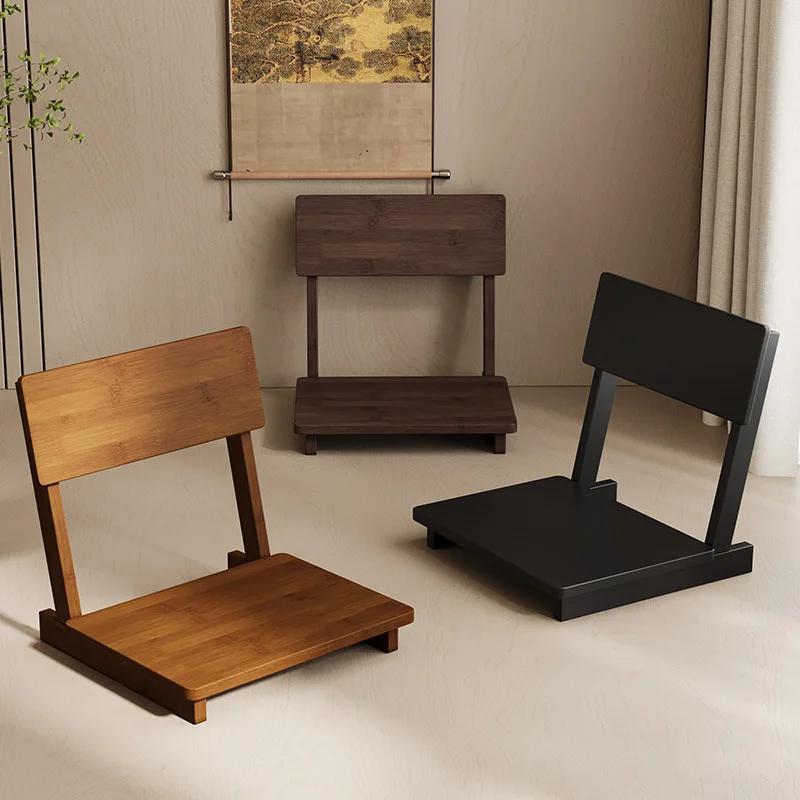 Modern Lazy Sofa Tatami Single Bed Backrest Seat Chair Japanese Seat Cushion Bay Window Small Sofa Bamboo Wood Chair