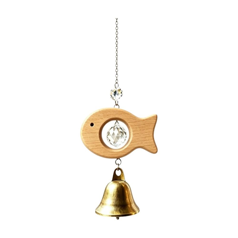 Crystal Prism Bird Wind Chimes Wooden Sun Catcher Vintage Crystal Pendant  Home