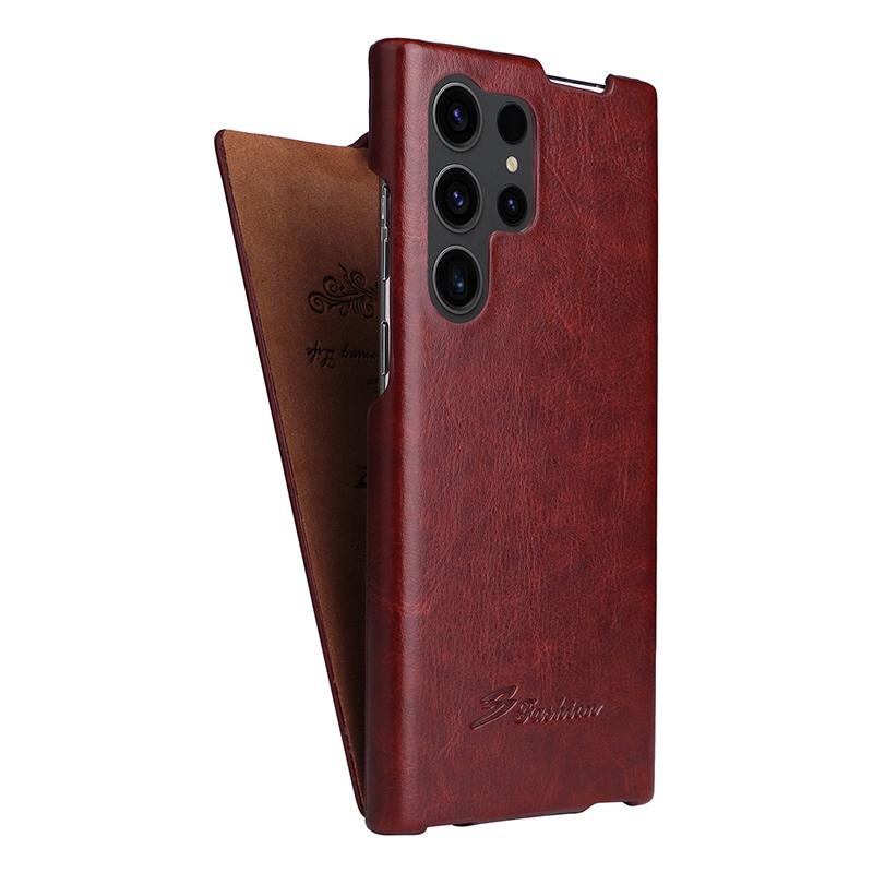 Naujas prabangus itin plonas vientisos spalvos odinis atverčiamas dėklas telefonui Samsung S25 Ultra Plus S23 S22 S24 Ultra Plus Atsparus smūgiams galinis dangtelis