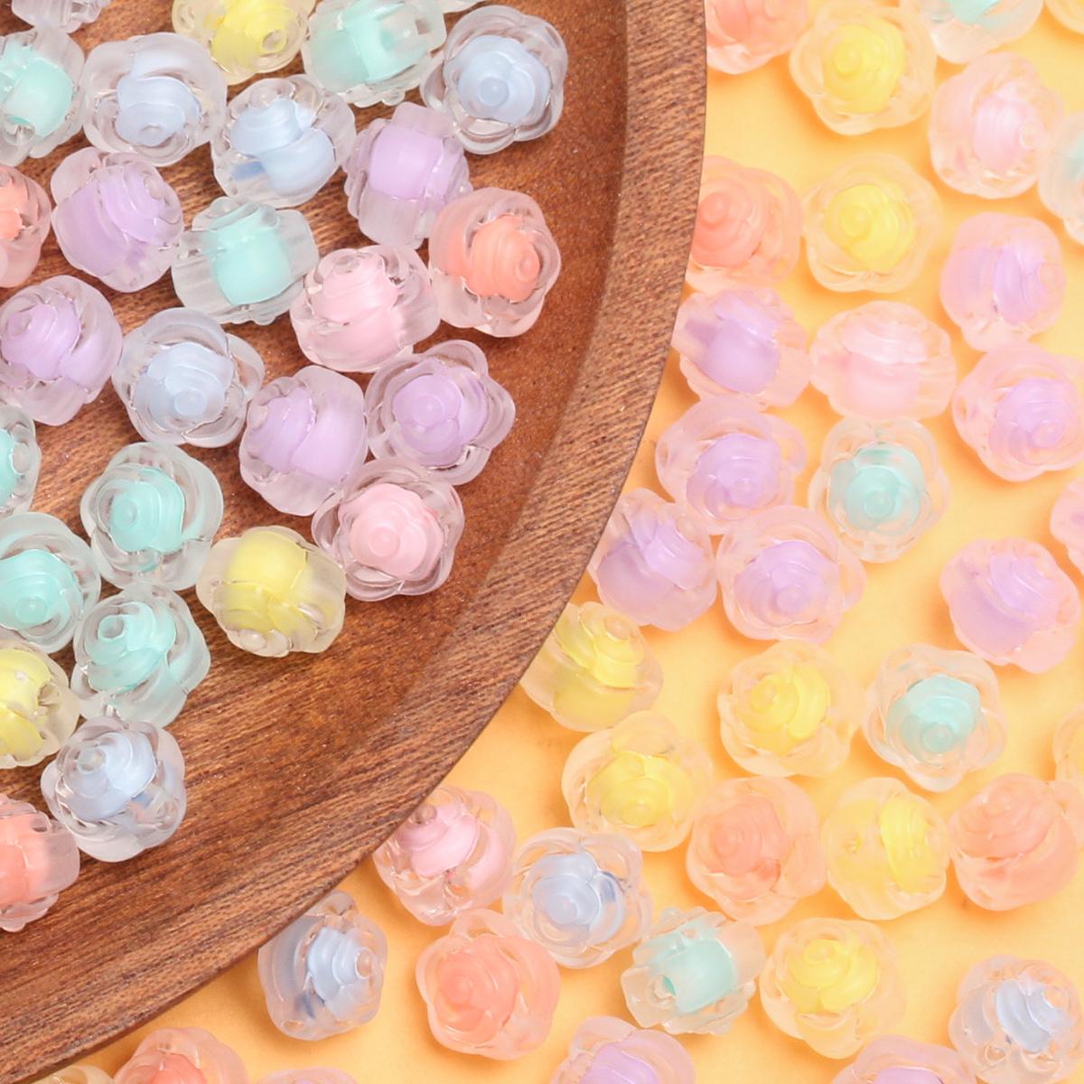 

около 890 шт DIY ювелирные аксессуары креативные подвески прозрачные матовые сэндвич-розы бусины 11 мм