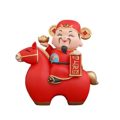 New Chinese Style Horse Figurines Decorative Ornament Lucky Treasure God of Wealth Horse Year Design Wealth Symbol