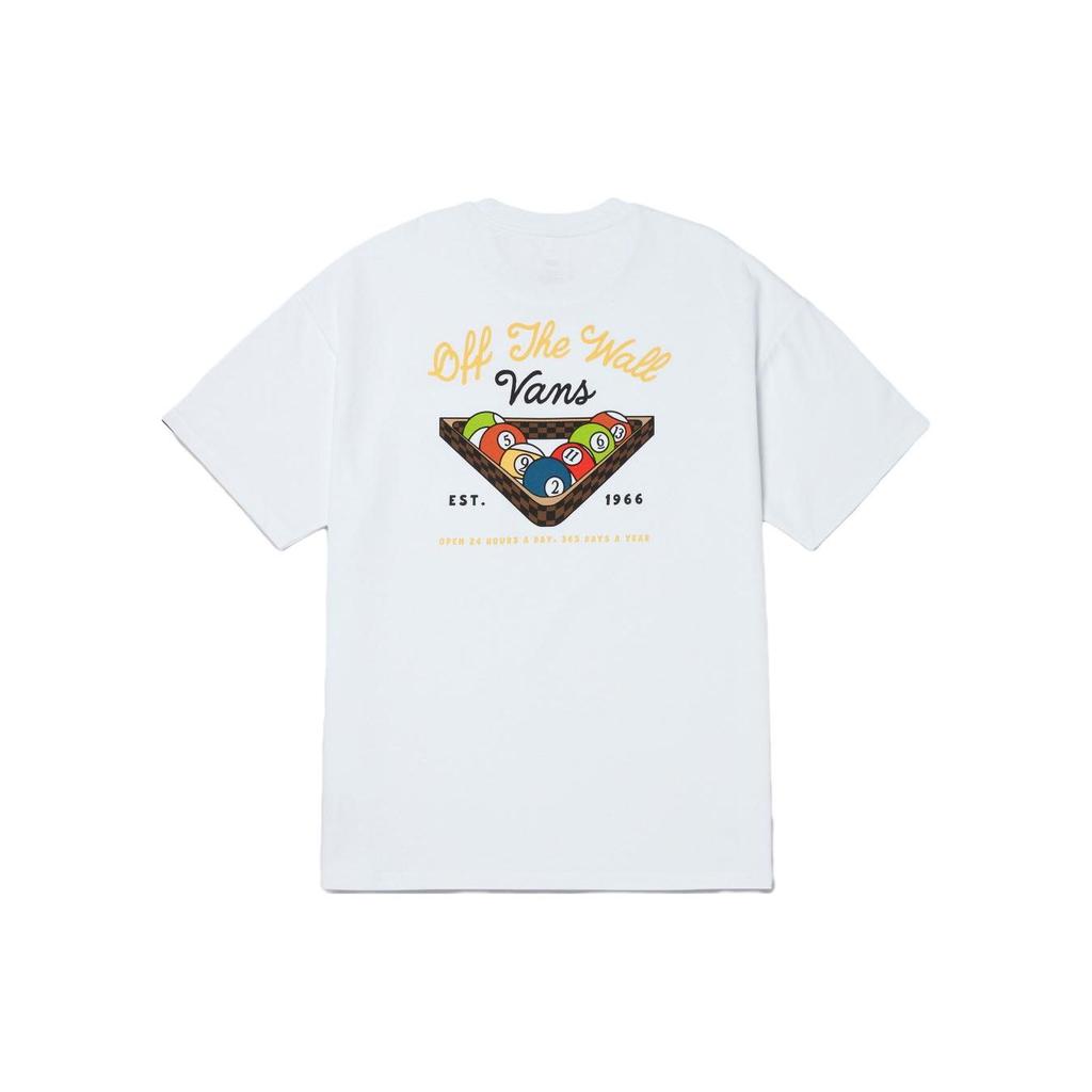 Vans Letter Print Crew Neck Straight Cut Short Sleeve T-Shirt Men Tops White VN000BYXWHT1