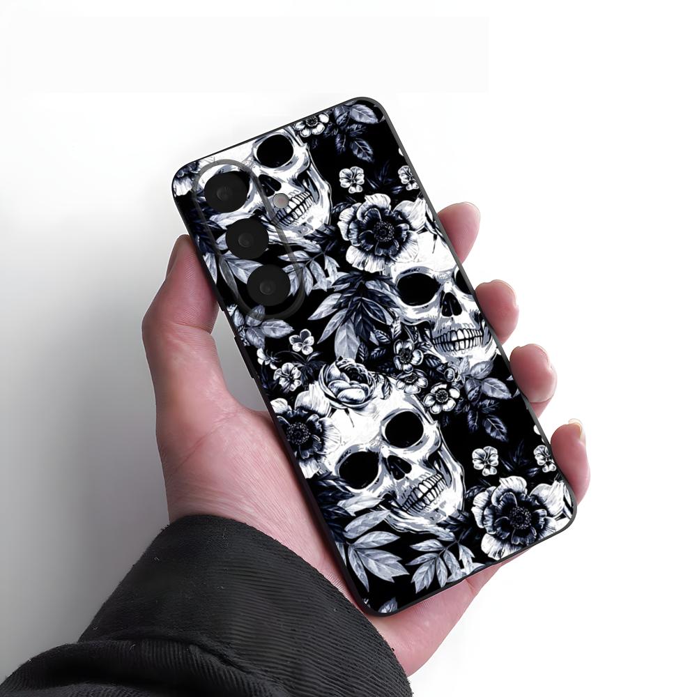 Spooky Skull Patterns Phone Case For Samsung A25 A13 A33 5G A54 A36 A35 A56 A52 A14 Shockproof Soft Cover