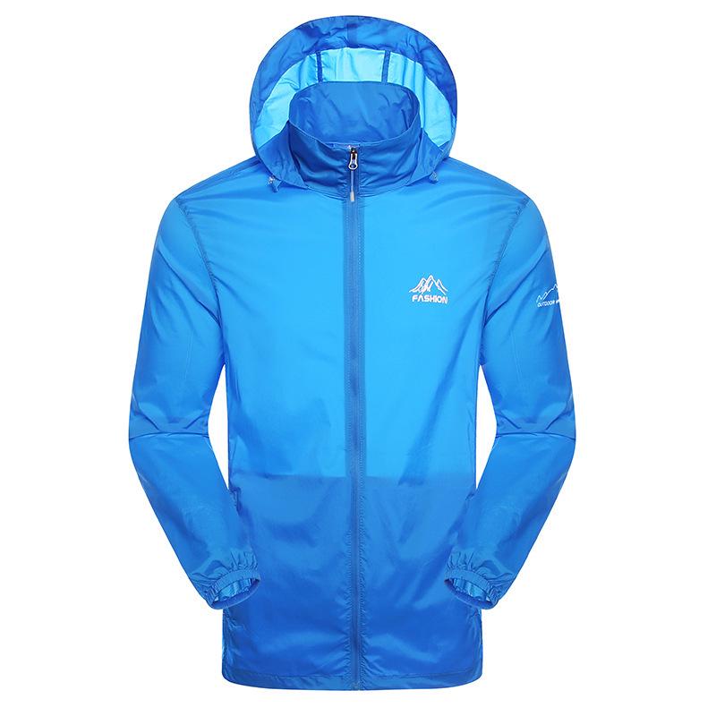 Oblečení na letní sporty Pánské ultratenké prodyšné opalovací krémy Větrovka s kapucí