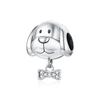 Zirconia Color Sterling Cane Animaletto Cane Cane Bulldog Perline Adatte Braccialetto da Polso Originale Ciondolo Gioielli Fai da Te Braccialetto da Polso alla Moda
