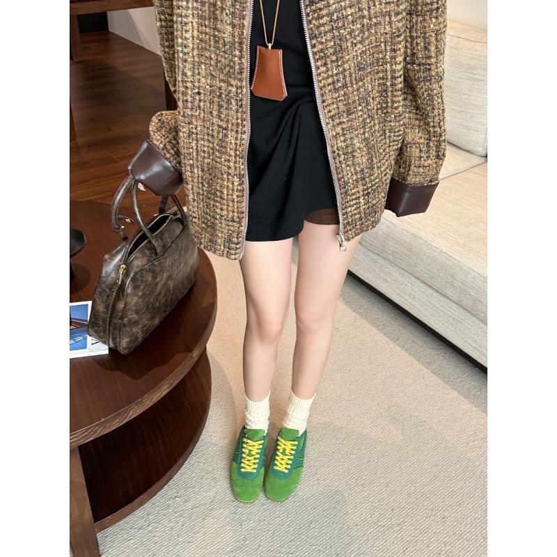 2025 autumn leather Forrest Gump shoes casual versatile sports shoes retro lace-up niche low-top inner Zengde training shoes women