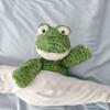 36cm Furry Green Frog Doll Stuffed Animal Cute Smiling Frog Plush Toy Sleeping Plushies Holiday Brithday Appease Gifts For Girl