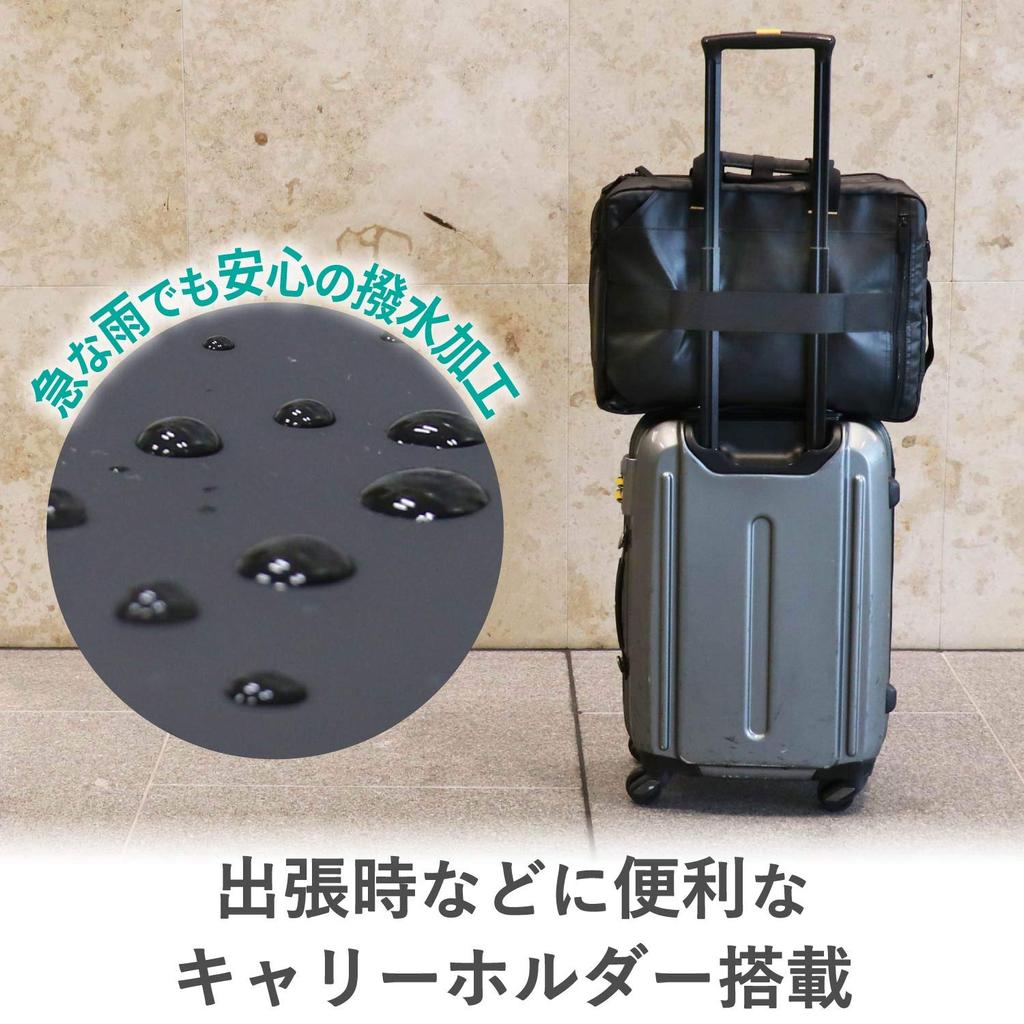 ELECOM Business Bag 3WAY Two Air Chambers Compatible with inch PC Water Repellent Carry Holder Included Black (Rucksack/Handbag/Shoulder) 15.6