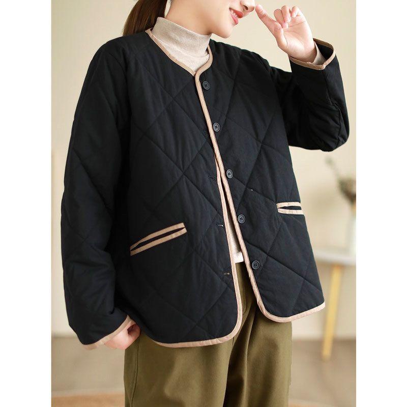 Frauen Jacke Herbst Winter Parkas Weibliche Mittleren Alters Mütter Lose licht Dünne Beiläufige Kurze Warme Baumwolle Gepolsterte Oberbekleidung
