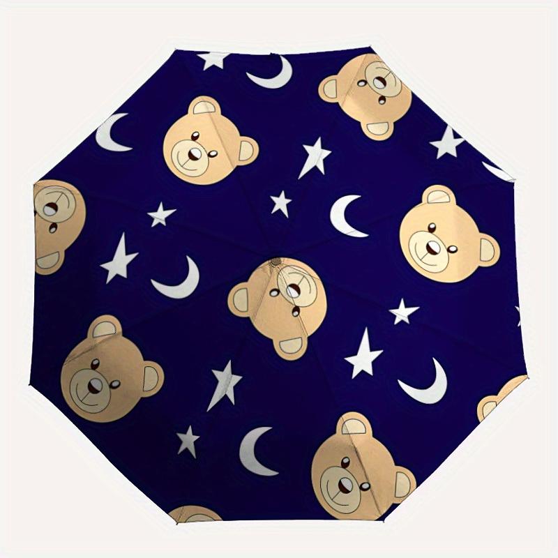 

1pc Teddy Bear Pattern Automatic Umbrella Durable Iron Frame & Plastic Handle, Gift for Men & Women, Sturdy Construction y250827053