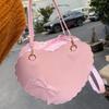 Sacs à main Lolita Cœur en PU Filles Nœuds Décoration Sacs à bandoulière japonais Deux tailles Portefeuilles Coquille Kawaii Sac bandoulière Rose Mignon Cadeaux