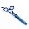 Blue 6" Napson Damascus Steel Hairdressing & Thinning Scissors with Serrated Edge