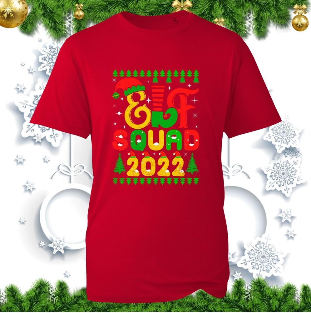 Elf Squad 20222 Tshirt Christmas Winter Elf Hat Funny Elf Pajama Party Xmas Top S