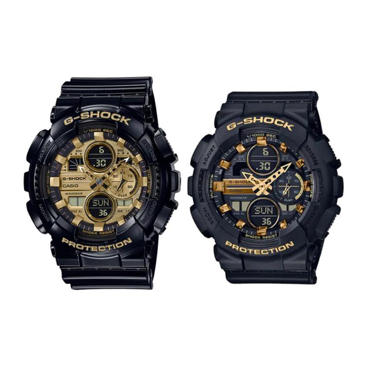CASIO Unisex Pair Table Series Black Watch GA-140GB-1A1JF+GMA-S140M-1AJF