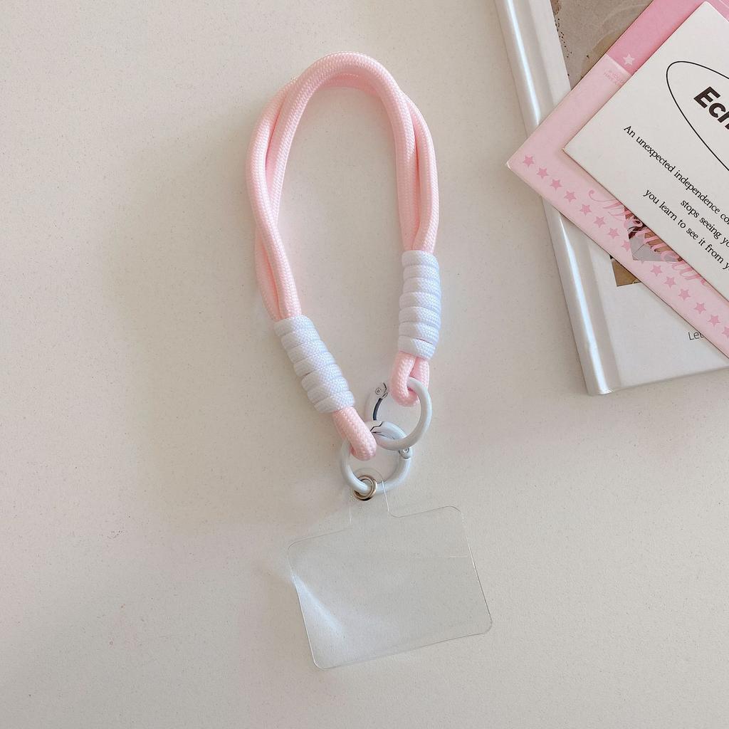 New mobile phone lanyard adjustable neck anti-lost wrist rope keychain handwoven rope two-color long rope hand rope