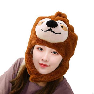 Cute Plush Animal Hat Lovely Cartoon Selfie Decorative Novelty Headwear