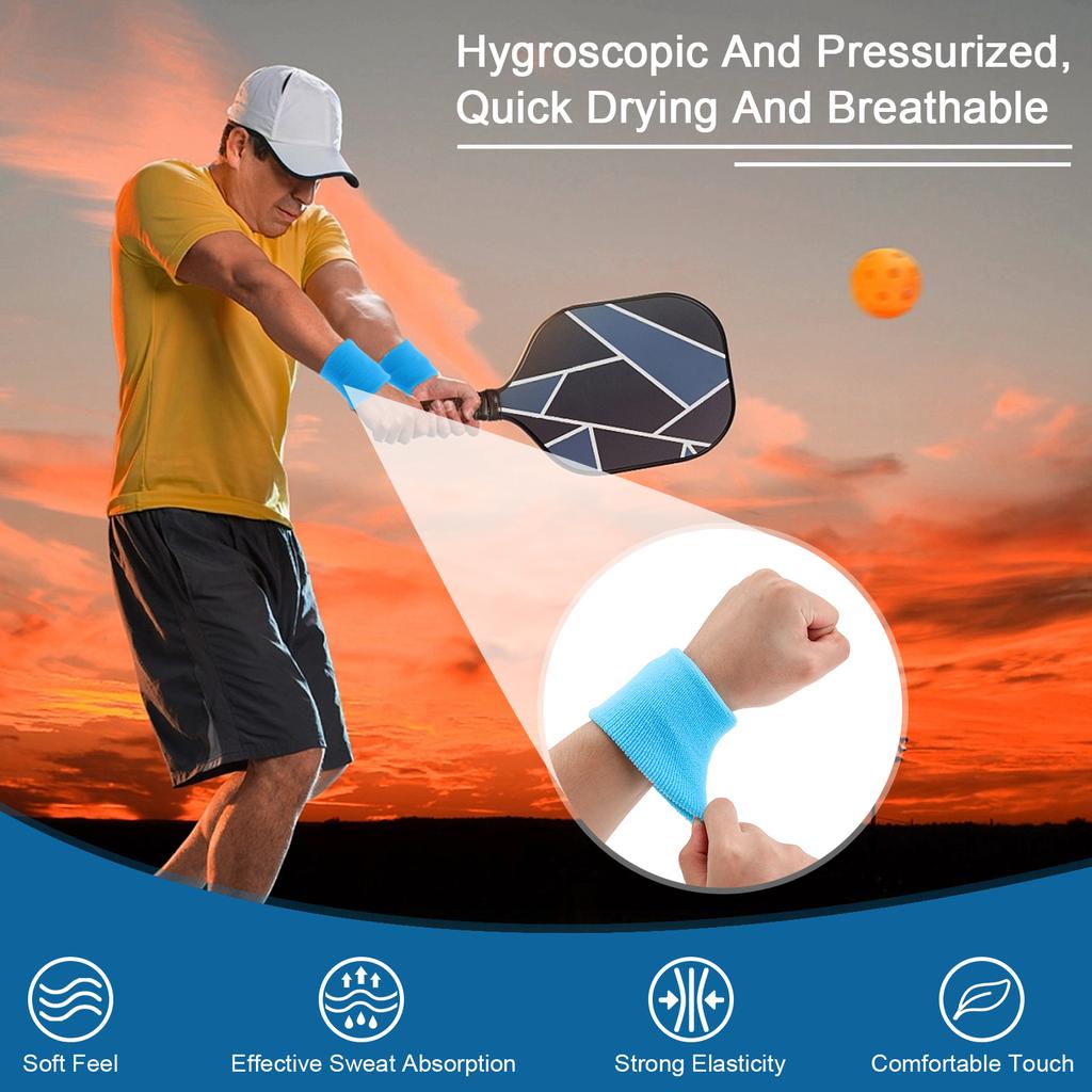 2 Pack High Elastic Sweat Wristbands Set, Fashion Moisture Wicking Breathable Sports Sweatbands for Daily Workout Running Fitness Outdoor Activities