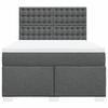 Maison Exclusive - Sommier à lattes de lit avec matelas Gris foncé 140x190cm Tissu