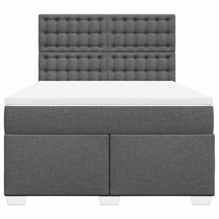 Maison Exclusive - Sommier à lattes de lit avec matelas Gris foncé 140x190cm Tissu
