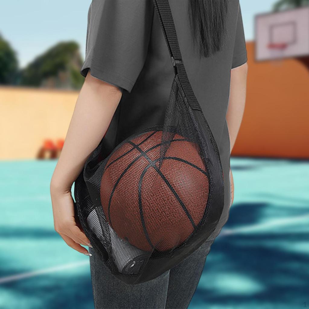 Basketball Bag Crossbody Oxford Cloth Wear Resistant with Pocket Storage Women Men for Soccer