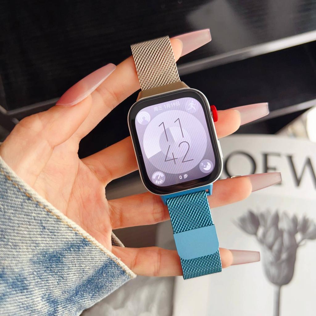 Milánský magnetický řemínek s přezkou pro Huawei Watch Fit4 Pro náramek s poutkem na zápěstí pro Huawei Fit3 nerezový pásek