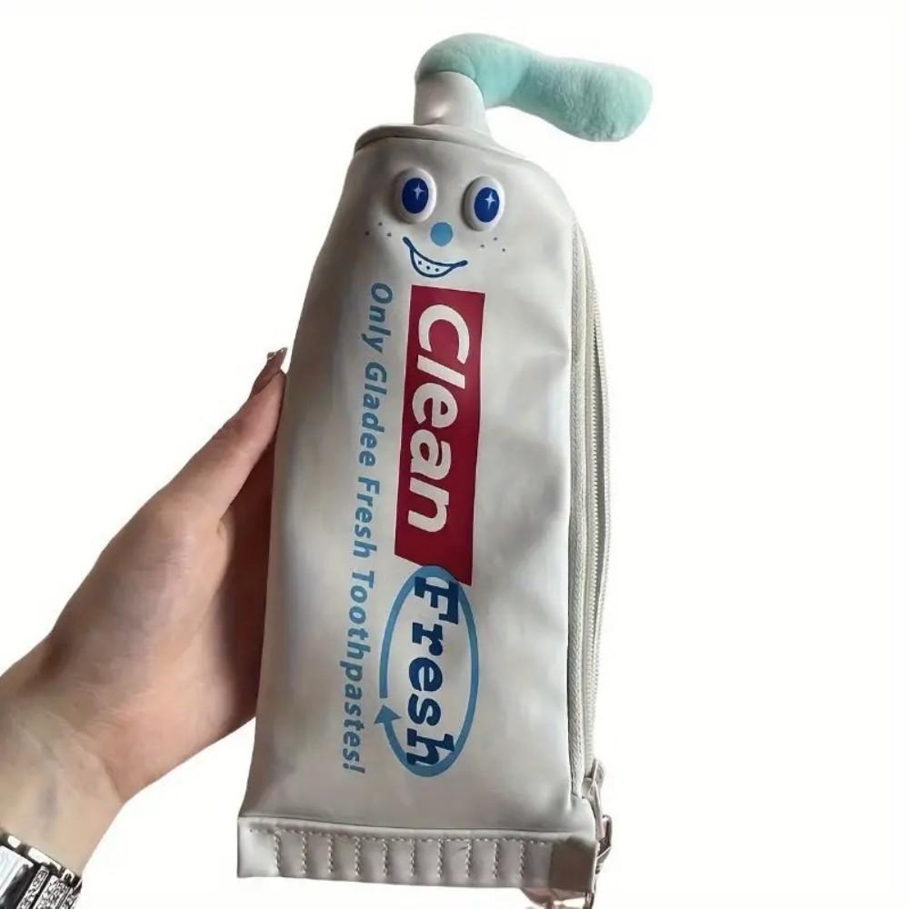 

Выдави Веселье, пенал в виде тюбика зубной пасты для креативных улыбок, паста и игра, милый складной пенал-тюбик для школьных приятелей белый