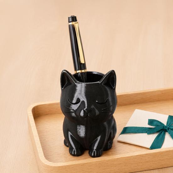 Cat Pen Holder, Cute Kitty Desk Organizer for Stationery Storage, Large Capacity Pencil Stand for Office Home, Creative Storage Box Gift
