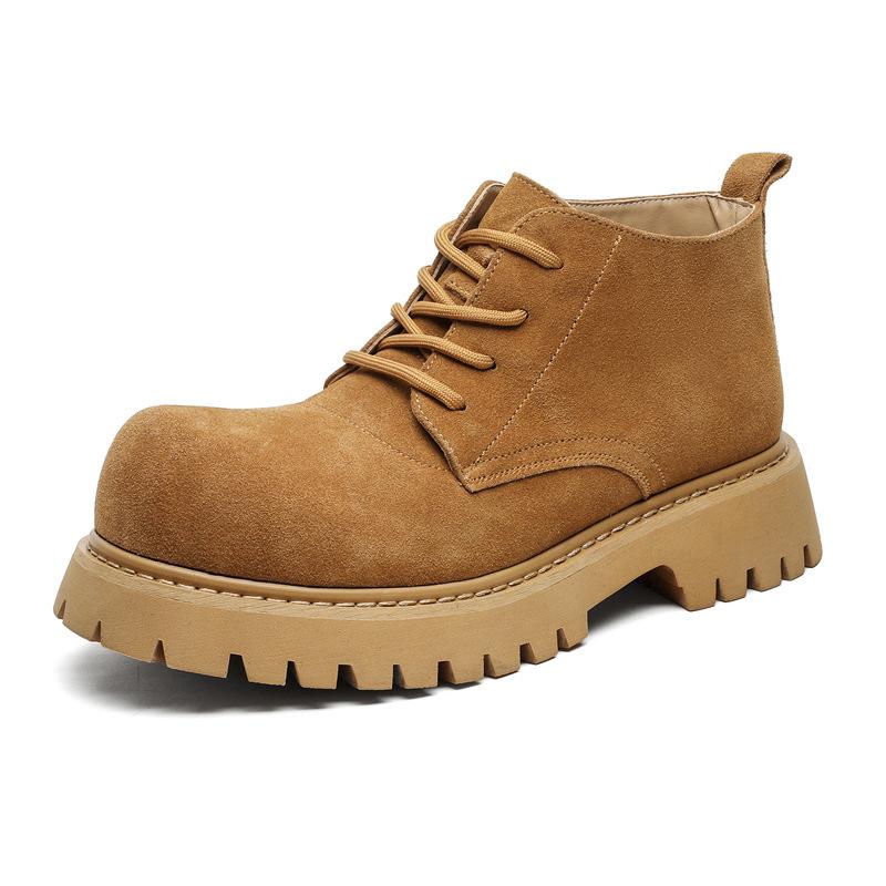 Outdoor Mountaineering Martin Boots Men's Spring New British Big Head Tooling Boots Medium Top Rhubarb Boots 1638-J