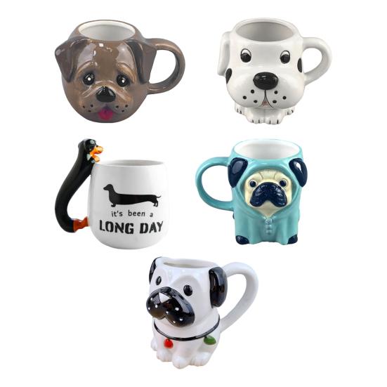 Dackel Tasse Keramik 3D Dackel Kaffeetasse mit Lebhaft Geformtem Griff Handbemalt Lustiges Geschenk für Hundeliebhaber für Kaffeeliebhaber