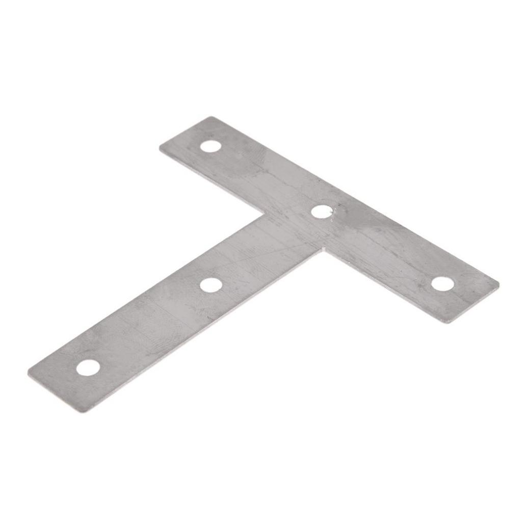 A84X-10 Pcs Angle Plate Corner Brace Flat T Shape Repair Bracket 80Mm X 80Mm
