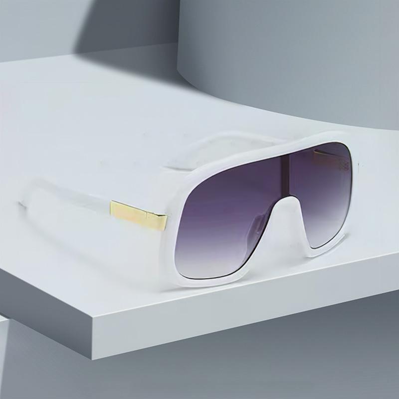Modern Geometric Square Sunglasses Wide Frame Futuristic Design Fashionable Luxury Accessories for Women