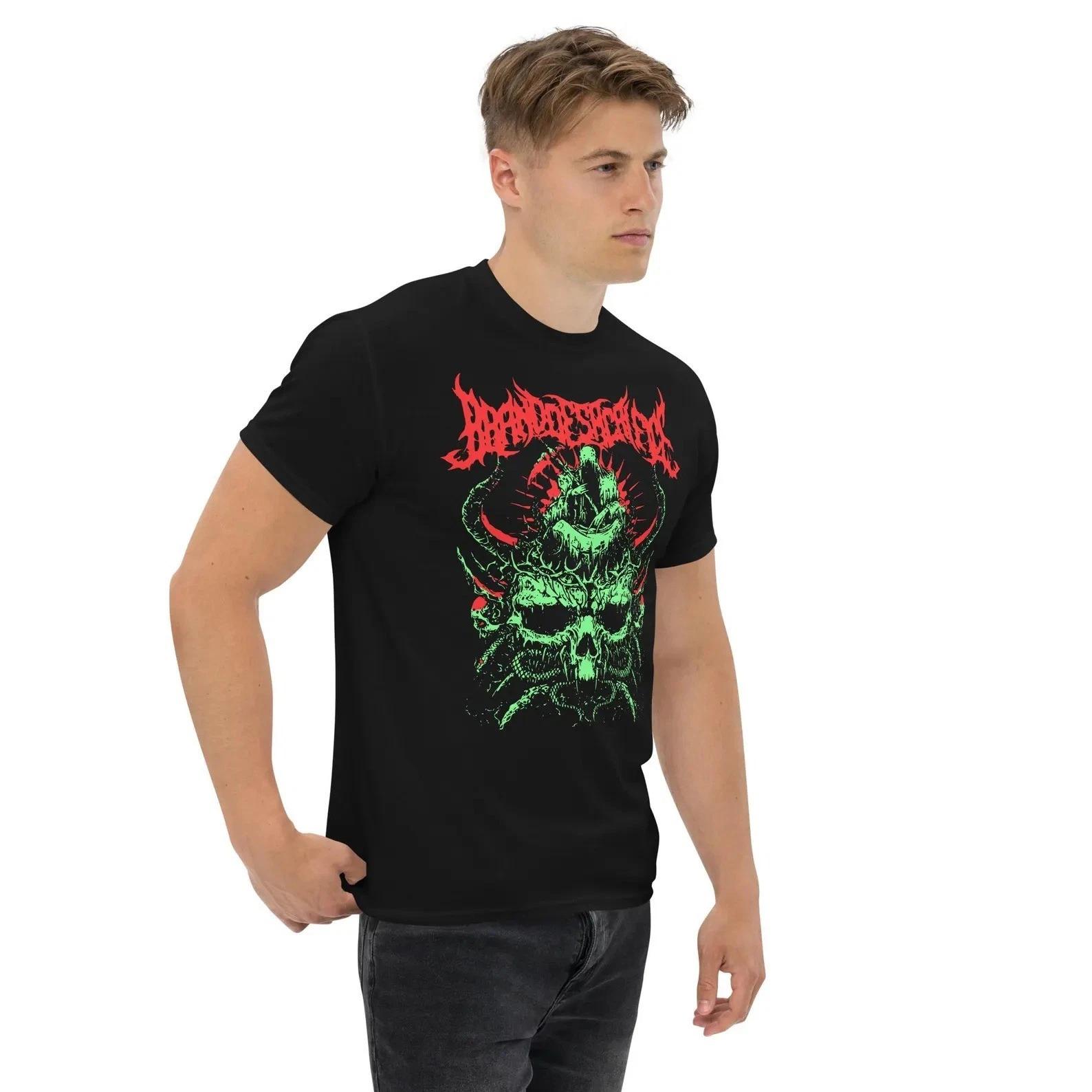 Unisex Adult Casual Music Bloodbath Skull Graphic T-Shirt Death Met... L