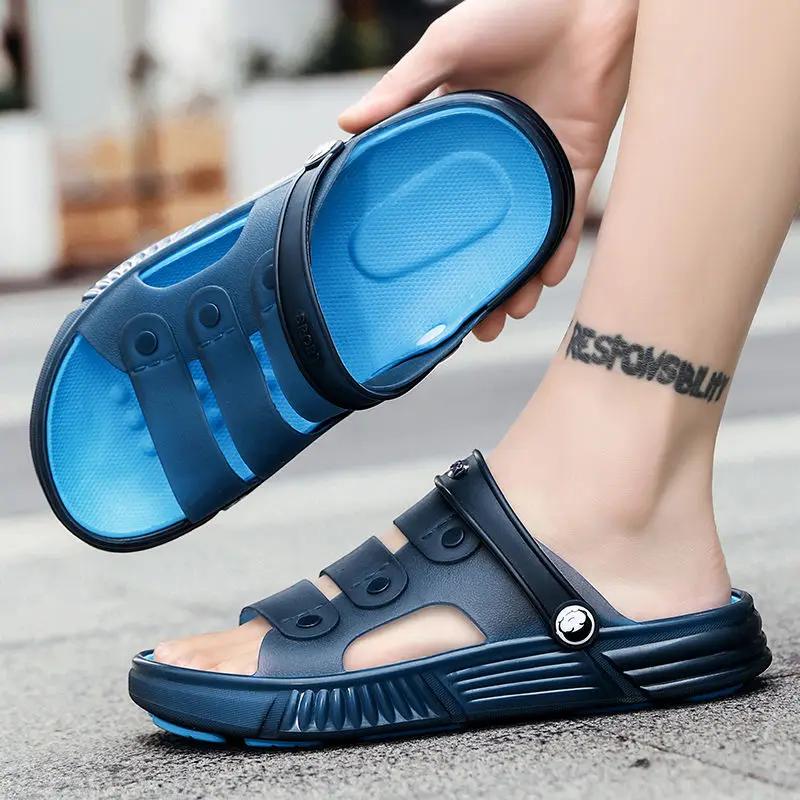 Fashion Sabot Outdoor Slides Plastic High Quality Fashion Y2k Men's Shoe Mascullino Rubber 2025 Style Casual Trend Fun Pvc Male Slipper
