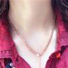 Purple Gold Color Gold Coarse Wheat Ear Necklace Simple Temperament Fashion Personality High-End Rose Gold Plated Chain