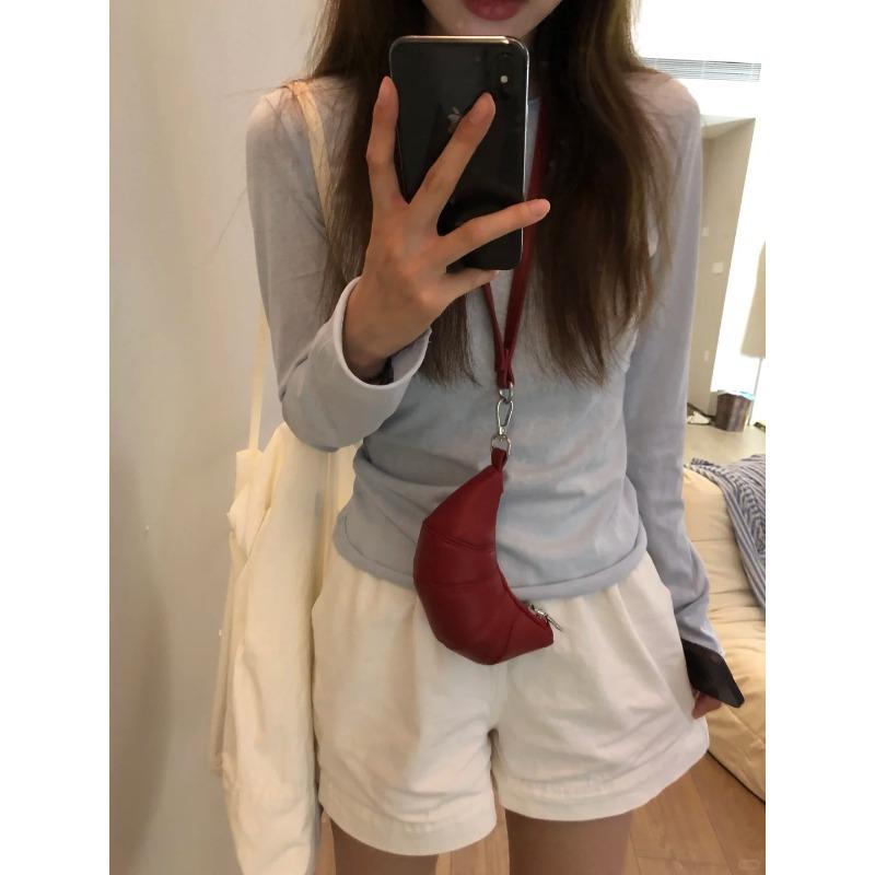 

Простой и универсальный однотонный нишевый облегающий тонкий базовый топ с длинным рукавом, весенний темпераментный офисный XL светло-синий