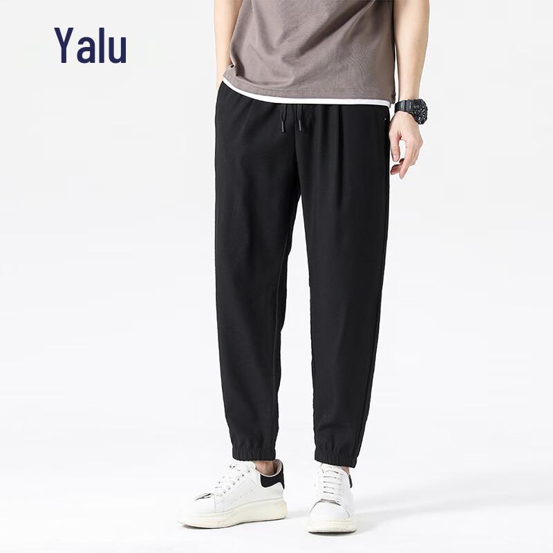 

YALU Men s Thin Elastic Waist Jogger Casual Pants YKHDF506 3XL