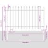 Garden Fence Panel 2 Pcs Gray 3.4 X 0.8 M Powder Coated Steel