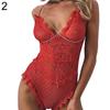 Damen Wimpernspitze Spitze Tiefes V-Ausschnitt Kreuzrücken Träger Ärmellos Sexy Body