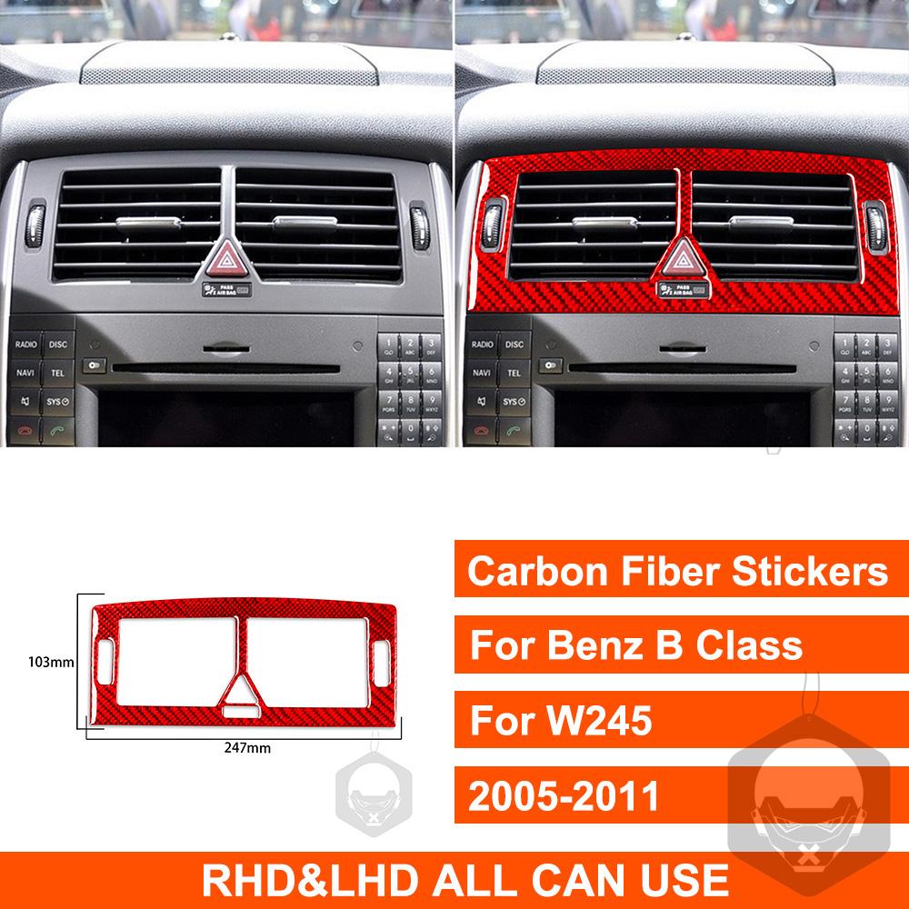 For Benz B Class W245 2005-2011 Real Carbon Fiber Sticker Air Conditioning Vent Panel Cover Car ide Decorative Accessories