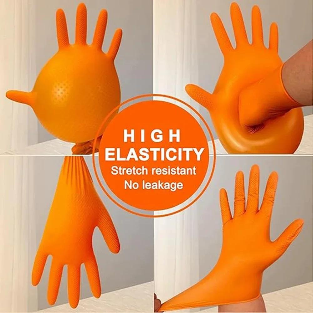 Thick Heavy Duty Nitrile Gloves 8Mil Extra Mechanic Home Garden Disposable Glove with Textured Grip Antislip Safety Work Gloves