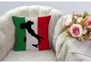 Italy Flag Map Pillow Cover, Italian Tricolor Country Silhouette Cushion Case, Europe Travel Theme Home Decor Throw Pillowcase