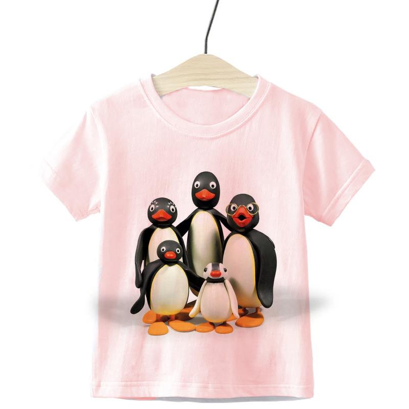 Children's T-Shirt Children For Girl Boy Girls Kids Kid's Shirts Child Baby Toddler Penguin Family Party Tee Tops Clothing Short